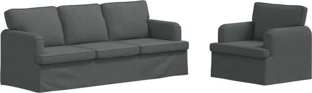vidaXL Ecksofa 2-teilig Dunkelgrau mit Stoffbezug und Metallrahmen B/T/H: 201 x 144 x 85 cm - Bild 1