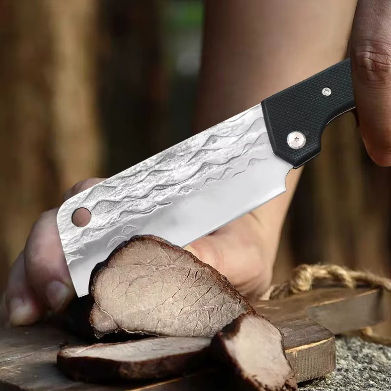 GuanQi Handgeschmiedetes Klappmesser aus Edelstahl mit G10 Griff für Fleisch, Obst und Fisch - Bild 3