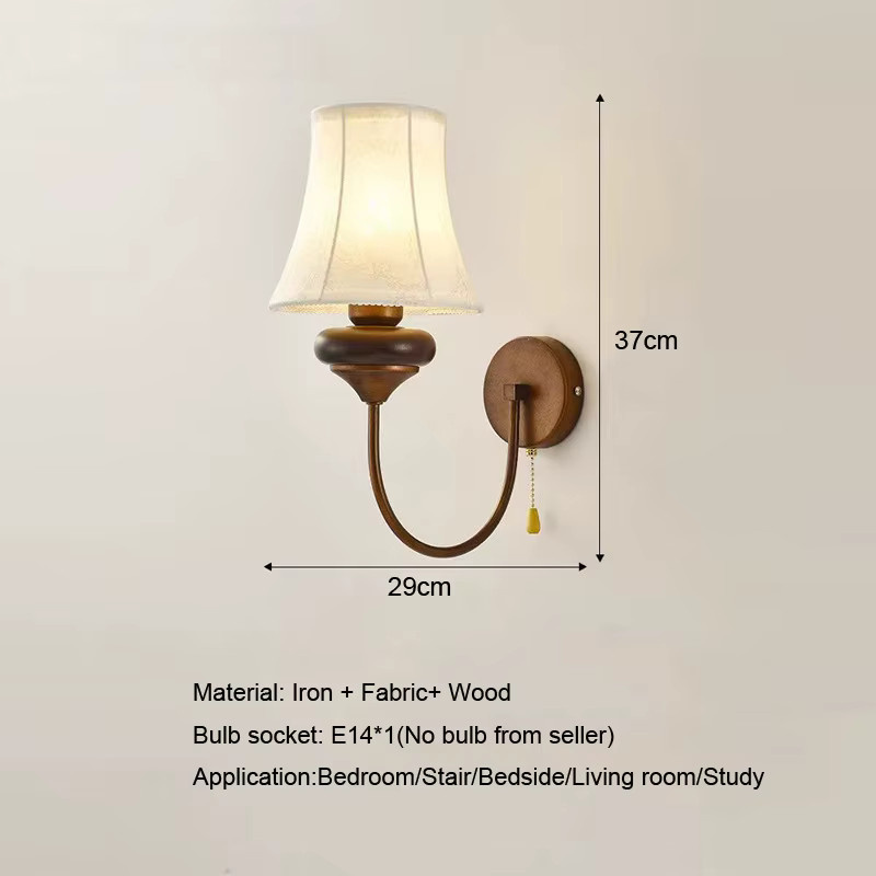 Wecus Nordische Wandleuchte im skandinavischen Design mit Schalter, braune Metall-Leseleuchte für Schlafzimmer, Wohnzimmer und Flur - Bild 2