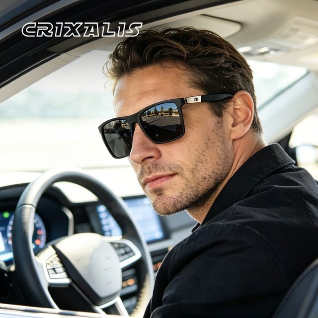 CRIXALIS Sonnenbrille, Vollrand, quadratisch, Schwarz, Unisex, polarisiert - Bild 1