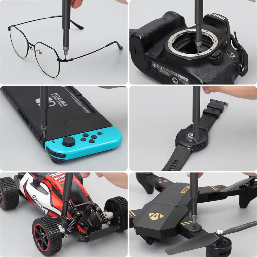 Multifunktionales Präzisions-Schraubendreher-Set in Schwarz mit magnetischen Bits für die Reparatur von Xiaomi, iPhone, Uhren und Kameras - Bild 4