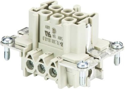 Wieland Electric Buchseneinsatz 70.300.0640.0 mit 6 Polen, Grau, 10 Stück - Bild 1