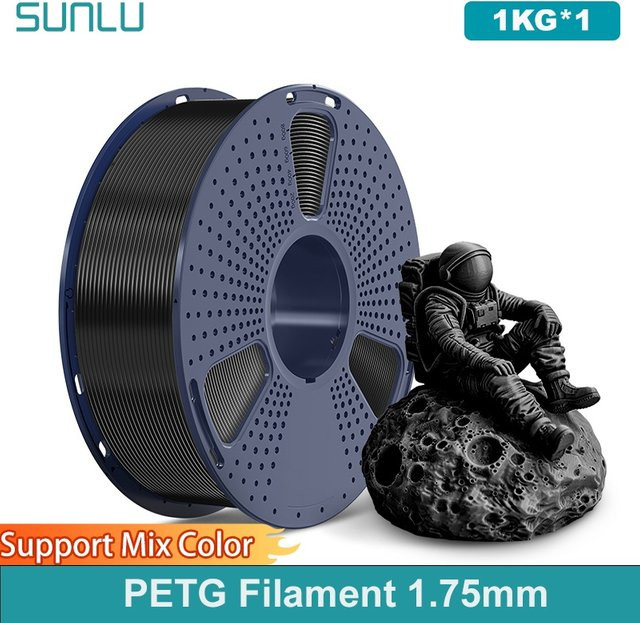 SUNLU PETG Filament Transparent, 1,75 mm, 1 kg Spule, ideal für FDM-Drucker - Bild 1