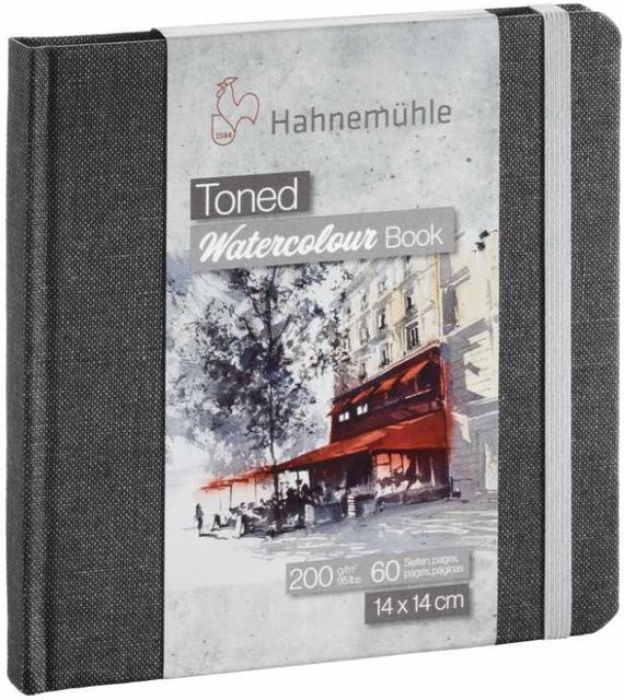 Hahnemühle Toned Watercolour Book hellgrau 200g/m² 30 Blatt B/H: 14 x 14 cm - Bild 1