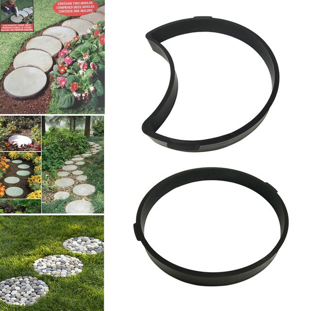 DIY Kunststoff Form für Gartenweg Pflaster und Trittsteine in Grün und Schwarz - Bild 1