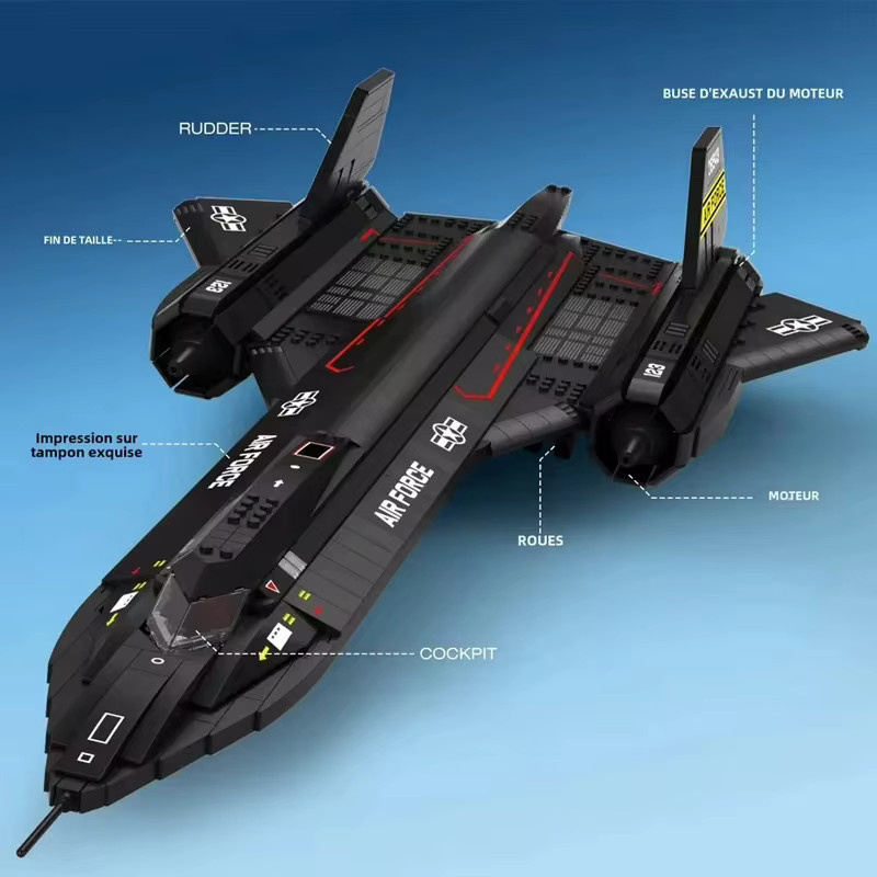 XMWL SR-71 Blackbird Kampfflugzeug, Modellbausatz, 1775 Teile - Bild 4