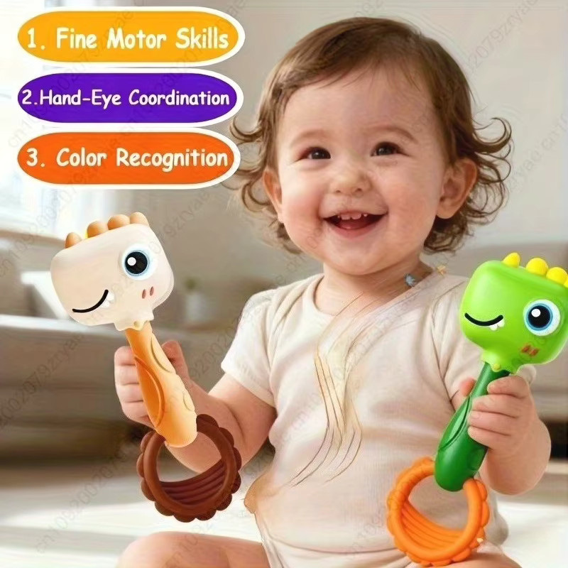 dutora Baby-Dinosaurier Rassel, mit Crinkle-Sound, Braun, Bunt / Mehrfarbig - Bild 2