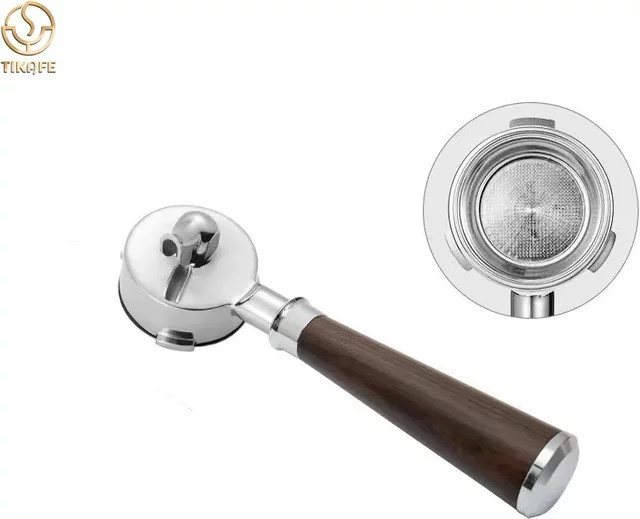 DeLonghi Kaffeefilterhalter mit Einzel- und Doppelauslauf aus Edelstahl und Kunststoff, Farbe Silber, 51 mm - Bild 1