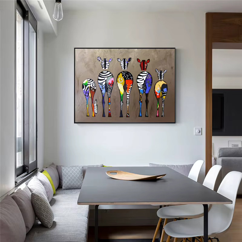 Abstrakte Zebra Leinwand Kunst von HALFLEMART in Multicolour als modernes Wandbild mit afrikanischem Tiermotiv - Bild 6