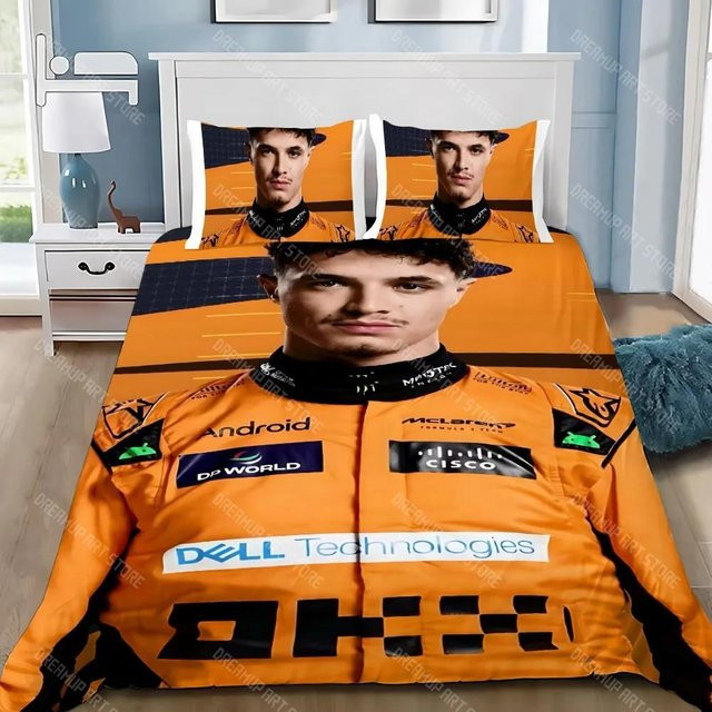 Bettwäscheset Lodestar Lando N-Norris aus Mikrofaser mit 1 Bettbezug und 2 Kissenbezügen, B/T/H: 155 x 215 cm - Bild 1