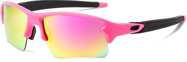 Polarisierte Sportsonnenbrille, oval, Vollrand, pink, Unisex, Kunststoff - Bild 1