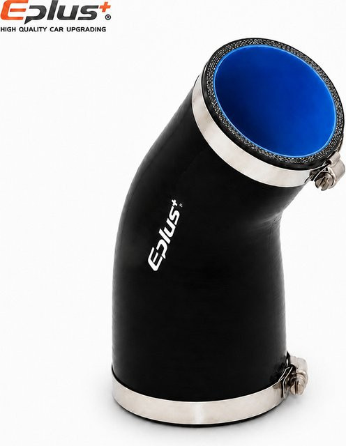 Eplus+ Schwarzer Silikonschlauch 45-Grad-Reduzierstück als universelle Schlauchkupplung für Auto-Ansaugladeluftkühler und Turbo-Rohradapter - Bild 1