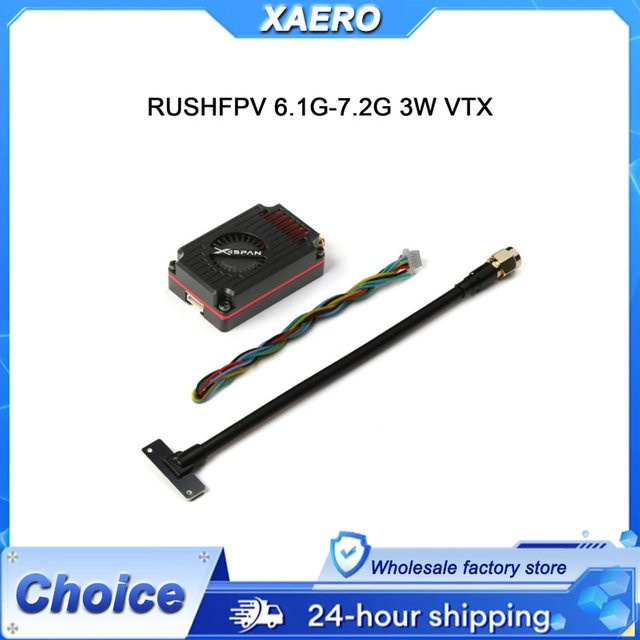 RUSHFPV Super Wideband VTX 6,1–7,2 GHz 3 W FPV-Videosender und Empfänger-Kit in Schwarz - Bild 1