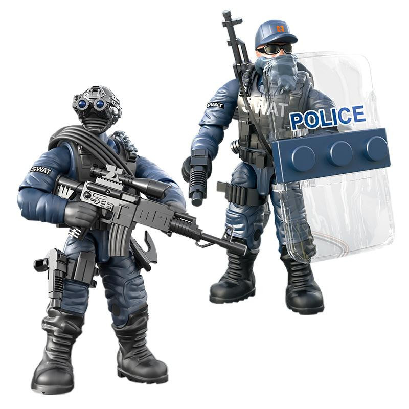 HYMILENARIO WW2 Special Force SWAT Polizei Militär Baustein USA Armee Soldat Figur ab 6-12 Jahren - Bild 2