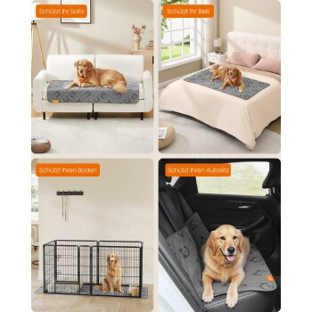 Feandrea wasserdichte Hundedecke als Autoschondecke und Sofaschutz, Grau, S - Bild 3