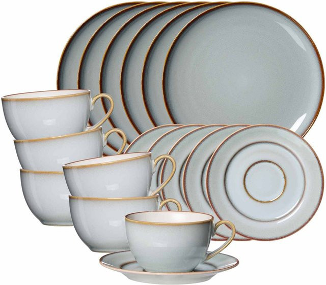 Ritzenhoff & Breker Kaffeeservice Portofino 18-teilig aus Keramik in Grau und Weiß - Bild 1
