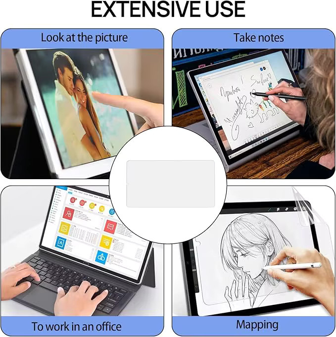 2 Stück Papierähnliche Displayschutzfolie für Samsung Galaxy Tab S10 FE Plus 2025, transparent - Bild 4