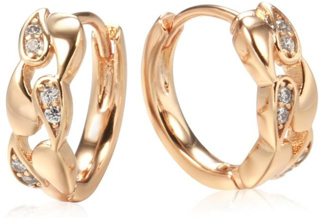 Ohrringe Kupfer, Roségold, Zirkonia, Damen, Vintage - Bild 1