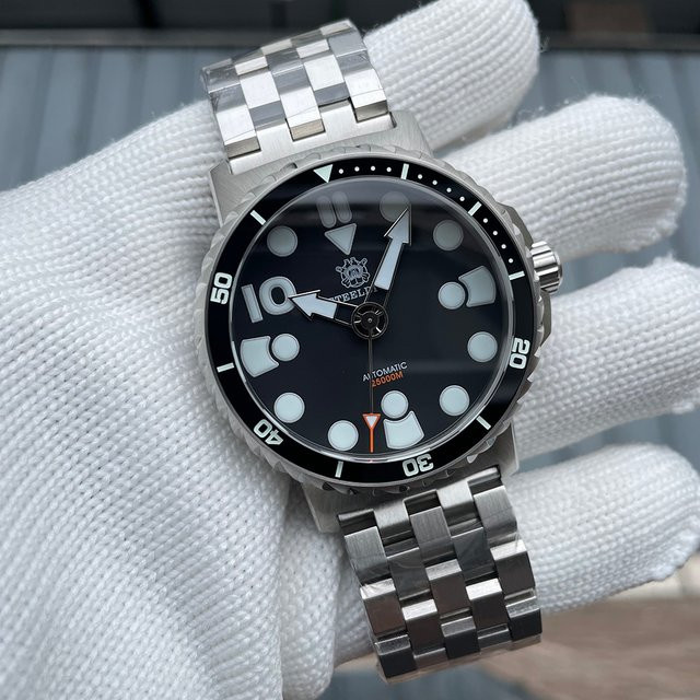STEELDIVE Taucheruhr, Edelstahl, Blau, Saphirglas, Keramik-Lünette, 46,5 mm, Herren - Bild 1