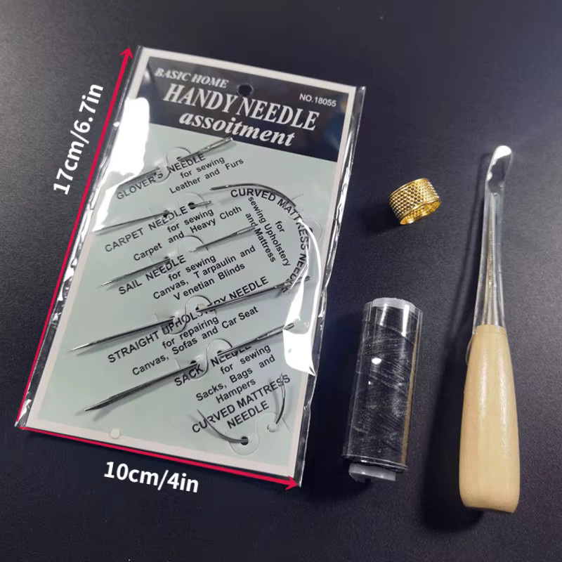 Set aus Nähnadel und Ahle für das Lederhandwerk in Silber - Bild 2