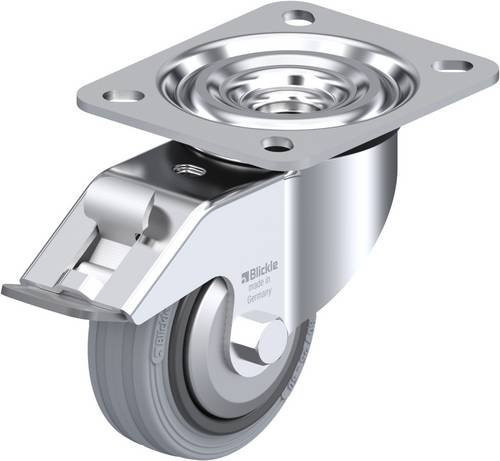 Blickle Lenkrolle L-VPP 80G-FI-SG-FA mit Feststeller, Rad-Durchmesser: 80 mm, Tragfähigkeit: 50 kg, Farbe: Silber/Schwarz/Grau - Bild 1