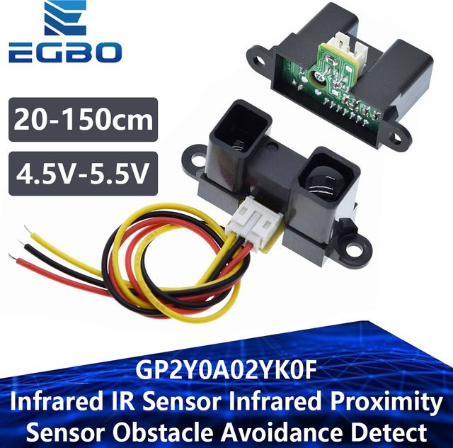 EGBO Infrarot-IR-Sensor zur Hindernisvermeidung und Entfernungsmessung 20-150 cm in Schwarz - Bild 1
