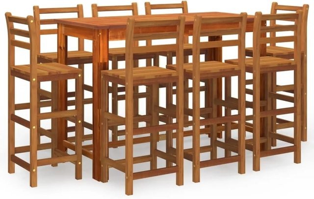 vidaXL 9-tlg Gartenbar-Set Modell 2 aus Akazien-Massivholz in Braun - Bild 1