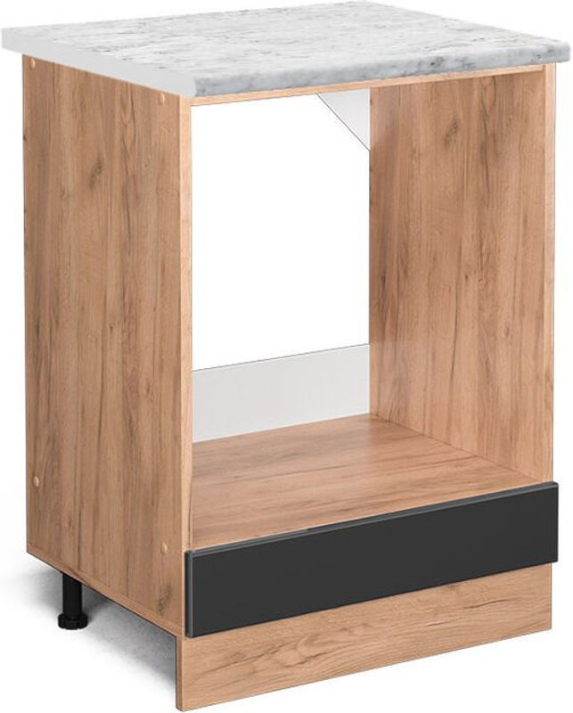 Vicco Herdumbauschrank R-line Unterschrank in Anthrazit Hochglanz mit Marmor-Optik, Breite: 60 cm - Bild 1