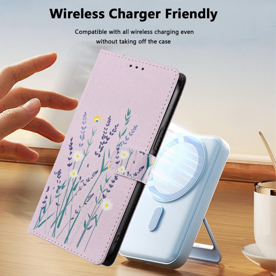 Lederne Brieftasche Handyhülle mit Blumenmuster für Samsung Galaxy A55 A56 A36 5G A26 A17 A07 A06 A37 A16 A57 als Buchhülle mit Ständerfunktion - Bild 2