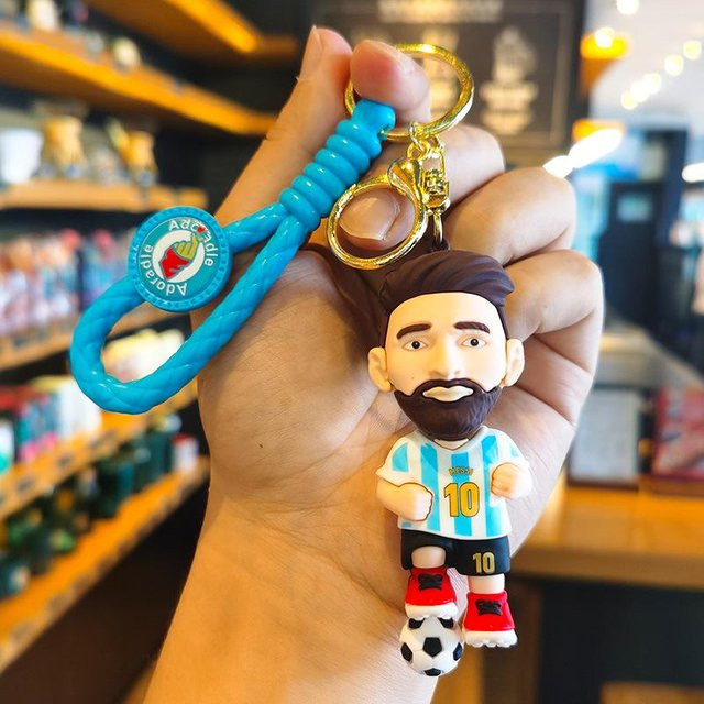 Schlüsselanhänger Messi, Silikon, Blau, Unisex - Bild 1