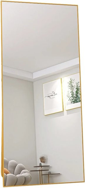 PXloue Standspiegel Rechteckig mit Aluminiumlegierung Rahmen in Gold, B: 80 cm, H: 180 cm - Bild 1