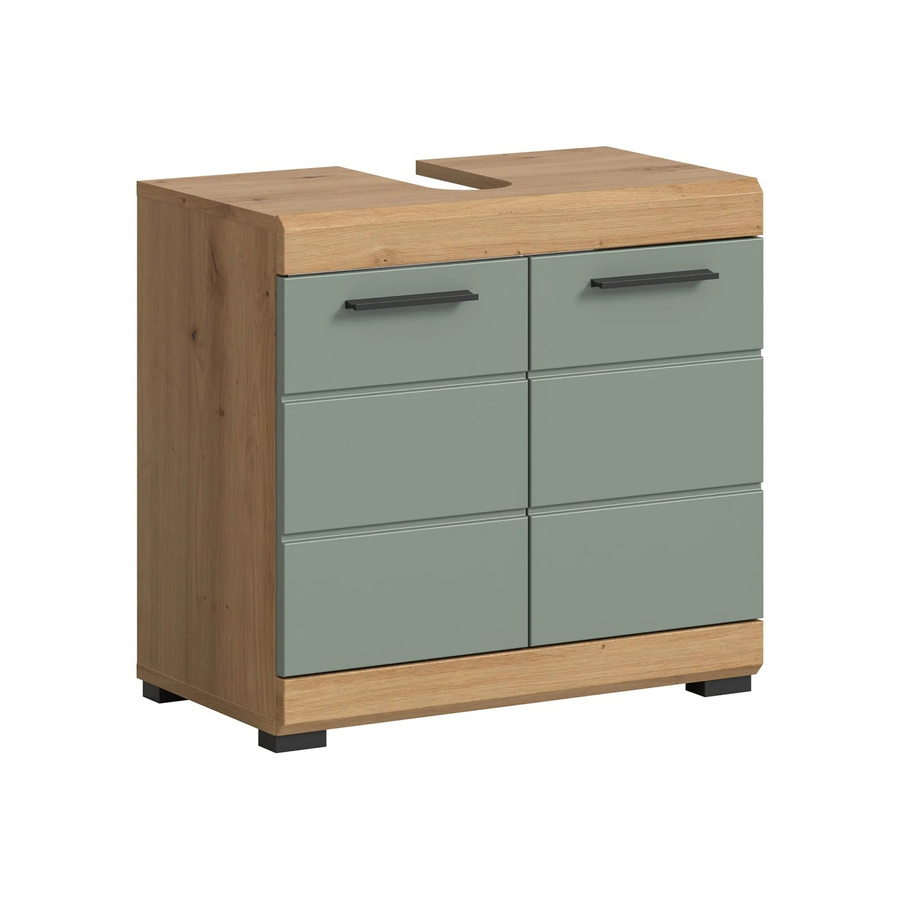 Waschbeckenunterschrank Scout von Xonox in Eiche Artisan Nachbildung und Salbei mit Türen, B/H/T: 60 x 56 x 34 cm - Bild 2