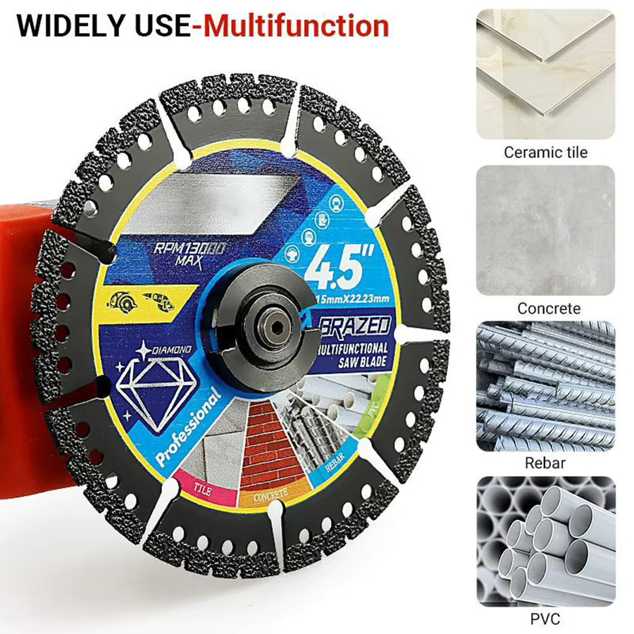 Stookits 3er-Set Multi-Material Winkelschleifer-Sägeblätter zum Trockenschneiden von Metall, Fliesen, Stein, Kunststoff, Legierungen, Gusseisen und Marmor - Bild 2
