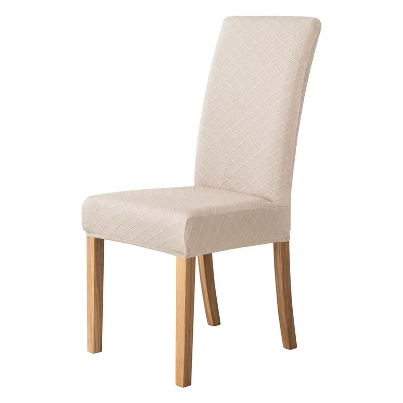 Yupartex Jacquard Esszimmer Stuhl Abdeckung in Beige, elastischer Universal Schonbezug für Stühle - Bild 5