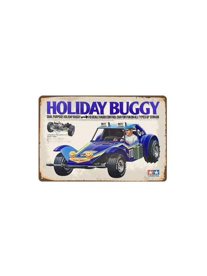 Vintage Tamiya Holiday Buggy Metallschild Poster aus Aluminium, Mehrfarbig, Breite: 30 cm, Höhe: 20 cm - Bild 2