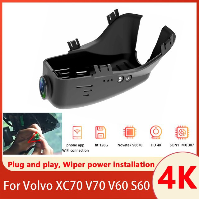 CARBAOHUI Dash Cam 4K für Volvo XC70 V70 V60 S60 (2011-2017) Auto DVR Dashcam Video Recorder in Schwarz - Bild 1