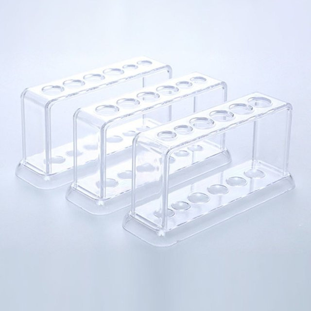 Transparentes Reagenzglasgestell aus Kunststoff mit 6 Löchern - Bild 1