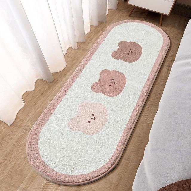 Yiran Furniture Nordischer ovaler Teppich, flauschig und rutschfest, B/L: 40 x 120 cm - Bild 1