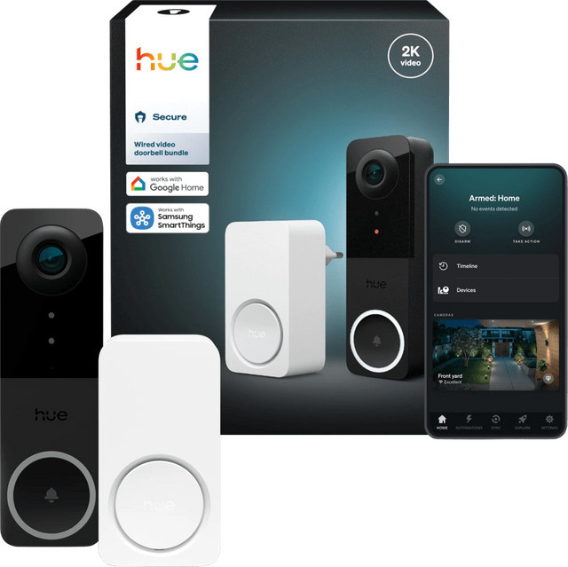 Philips Hue Secure Set Kabelgebundene Videotürklingel und Chime in Schwarz - Bild 1