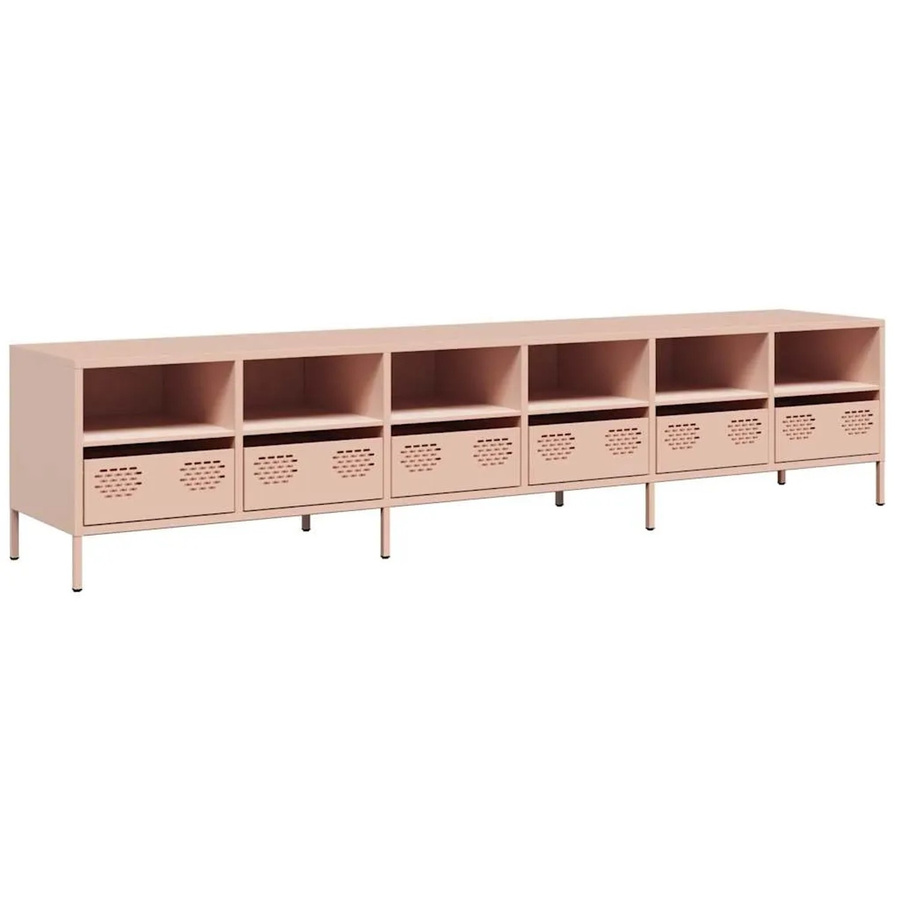 vidaXL TV-Schrank aus kaltgewalztem Stahl in Rosa, B/T/H: 202 x 39 x 43,5 cm - Bild 2