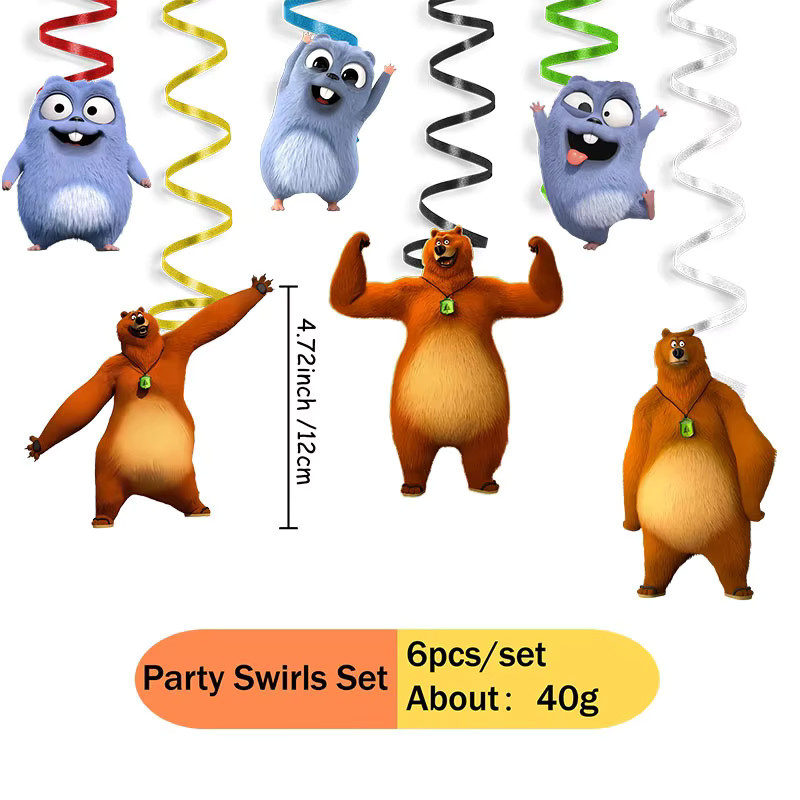 Warner Bros. Grizzy und Lemmings Wabenspiral-Dekorations-Set für Partys und Geburtstage, mehrfarbig aus Papier - Bild 4