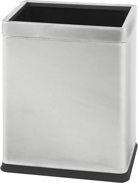 PROREGAL Eckiger Papierkorb aus doppelwandigem Edelstahl in Silber, Volumen: 10 Liter, H x B x T: 27,5 x 16,5 x 22,5 cm - Bild 1