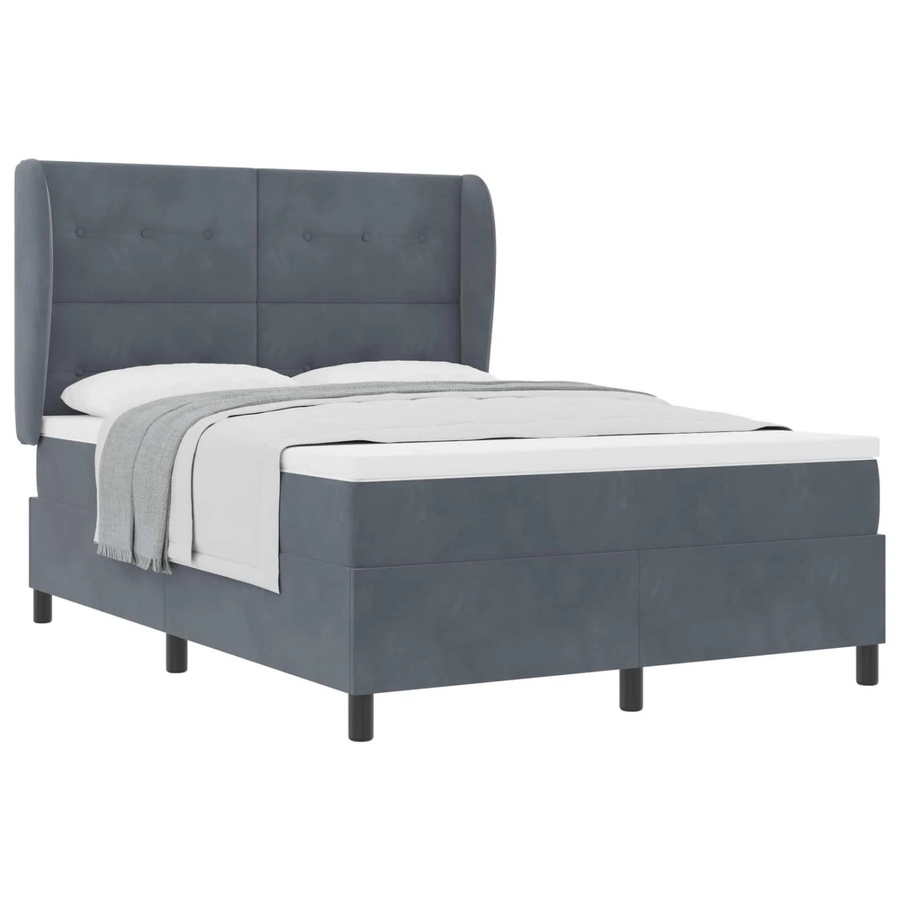 vidaXL Boxspringbett mit Matratze und Taschenfederkern in Grau, B/T/H: 160 x 200 x 280 cm - Bild 2