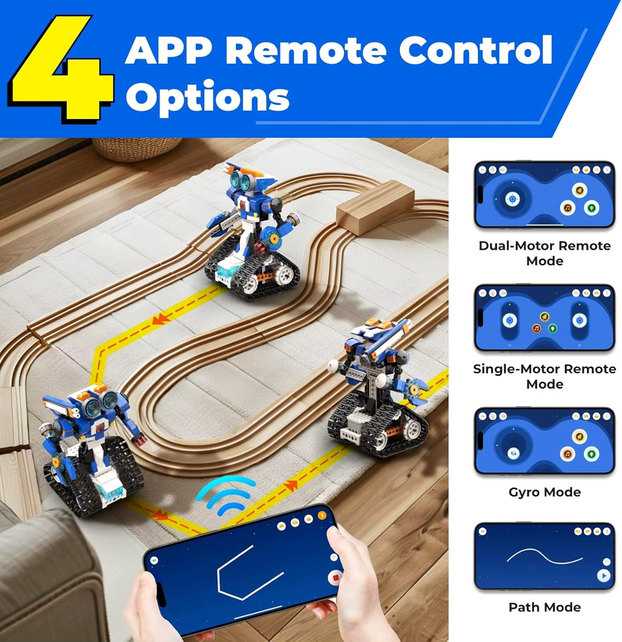 Apitor Robot J 6-in-1 STEM-Kit, programmierbares Roboter-Kit, App-Steuerung, ab 7 Jahre - Bild 7