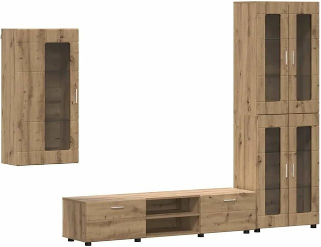 vidaXL TV-Schrankset mit Schubladen in Artisan-Eiche, Farbe Braun, Holzwerkstoff - Bild 1