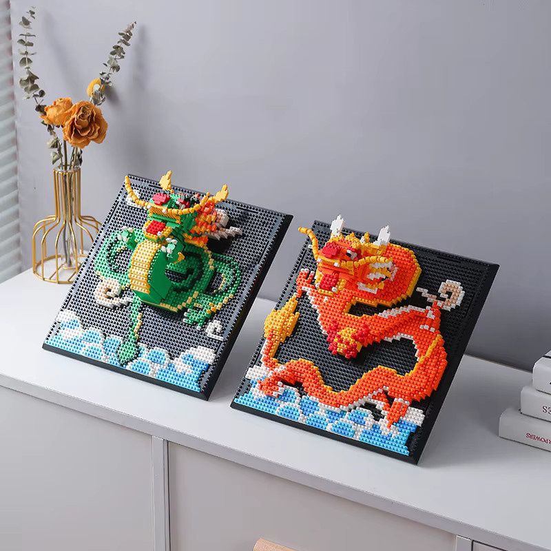 CONUSEA 3D Tier Bausteine Elefant Tiger Chinesischer Drache, Puzzle, Bunt / Mehrfarbig - Bild 2