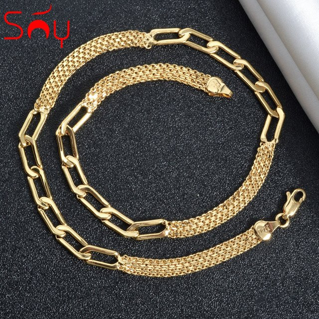 Sonniger Schmuck Halskette, Messing, Gold, Unisex - Bild 1
