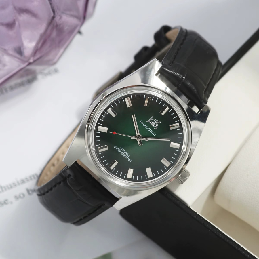 Heimdallr Armbanduhr, Handaufzug, Edelstahl, 36 mm, Herren, Grün - Bild 5
