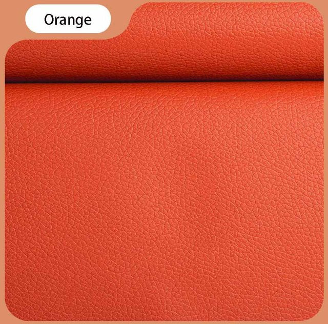 Selbstklebende wasserdichte Kunstlederfolie von beautybaby in Orange zur Umgestaltung und Reparatur von Möbeln, Sofa oder Auto, B: 30 cm, L: 137 cm - Bild 1
