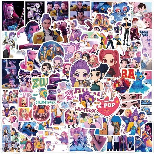 55-110 Stück KPOP Dämonenjäger Sticker aus wasserfestem PVC in Multicolour für Computer und Spielzeug - Bild 1